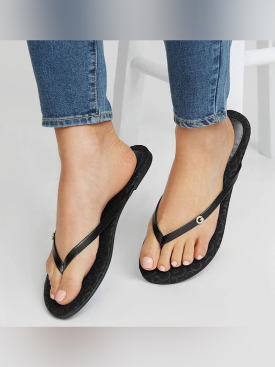 G by Guess Shoes - G. by Guess Black Textured Thong Flip-Flop Sandals with Rhinestone "G" — NEW!